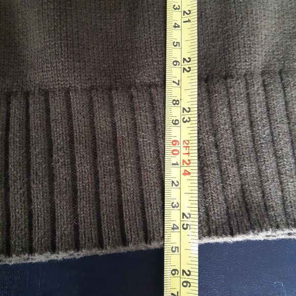 H&M L.O.G.G. SZ L Olive Green Cotton Mock Neck 1/4 Zip Men's Sweater - Picture 11 of 14